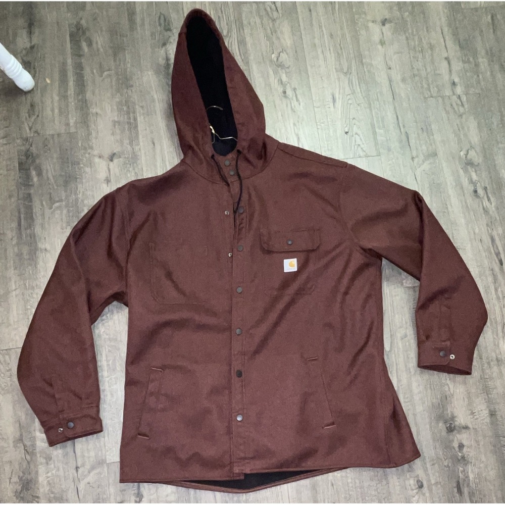 Carhartt Rain Defender Hooded Lined Relaxed Fit Jacket Brown Men's 2XL